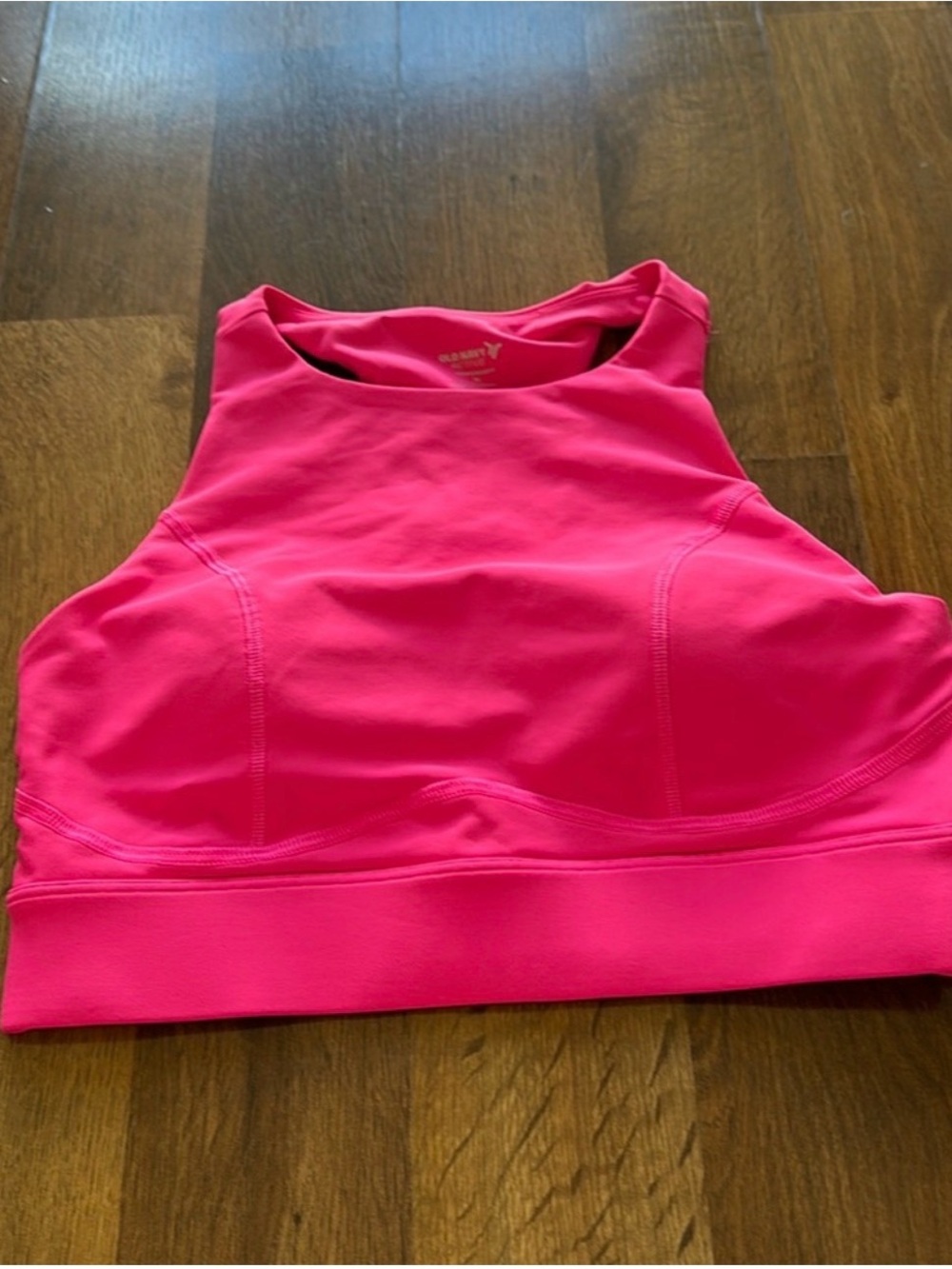 Old Navy High-Neck Crop Sports Bra - Hot Pink